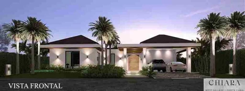 2. Villa for sale in Punta Cana Village Vista Villa for sale in Punta Cana Village Frontal