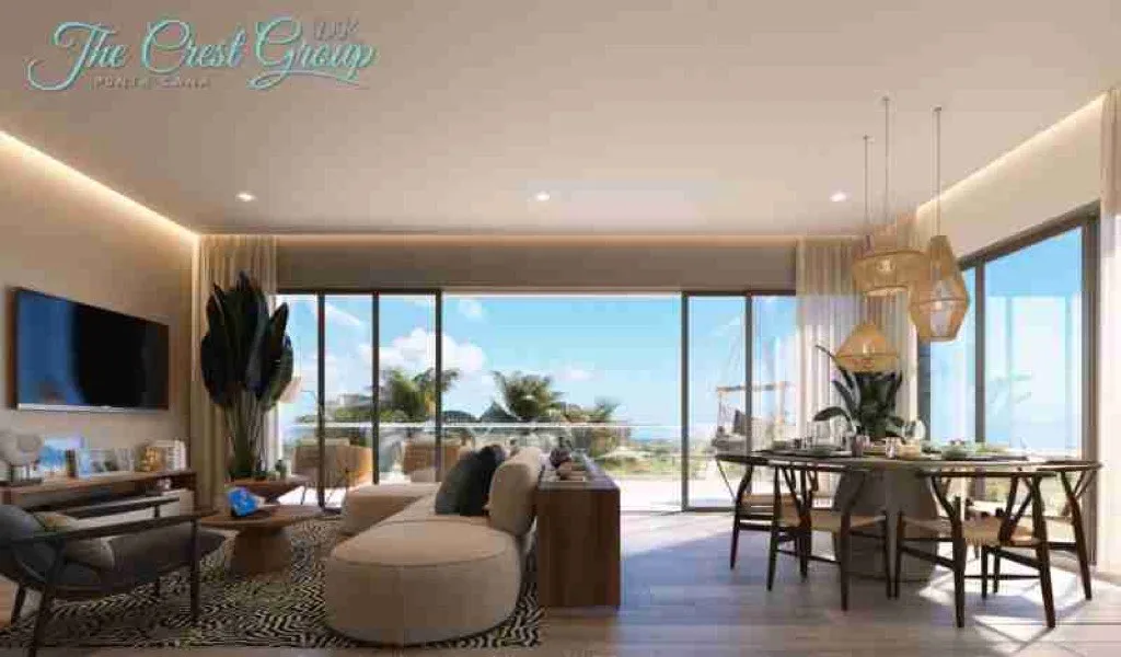 Two bedroom condo in Punta Cana VERMARE Sala Interior scaled
