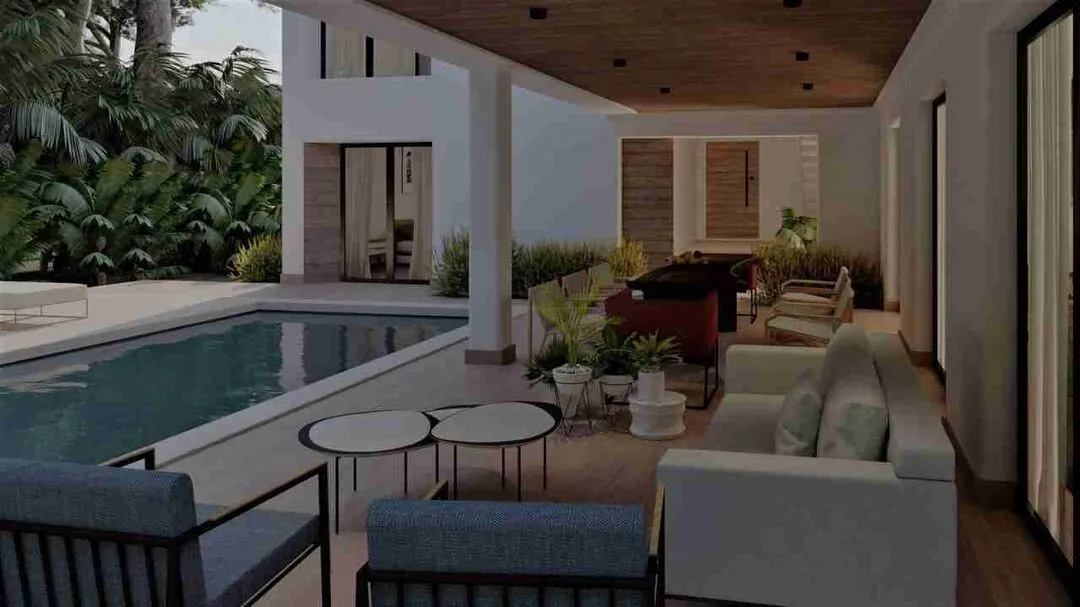 Precioso Villa de cuatro dormitorios en venta con gran jardín, piscina y sala familiar en Punta Cana