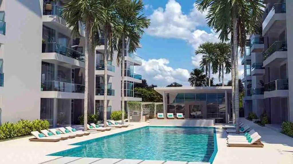 Luxury One Bedroom Condo For Sale With Balcony And White Line At Punta Cana 007
