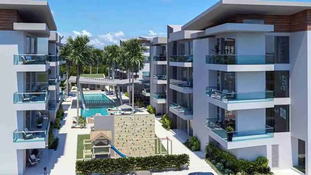 Luxury One Bedroom Condo For Sale With Balcony And White Line At Punta Cana 009