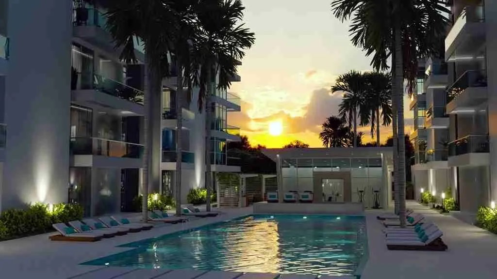 Luxury One Bedroom Condo For Sale With Balcony And White Line At Punta Cana 3