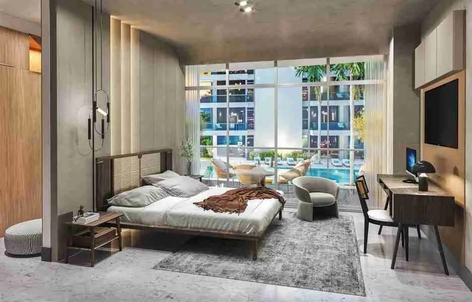 Luxury One Bedroom Condo For Sale With Balcony And White Line At Punta Cana 5
