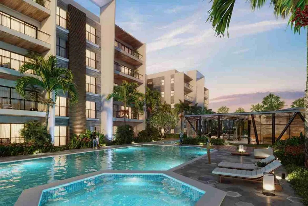 Luxury and modern two bedroom condo for sale in Punta Cana with excellent location jacuzzi and pool. 4
