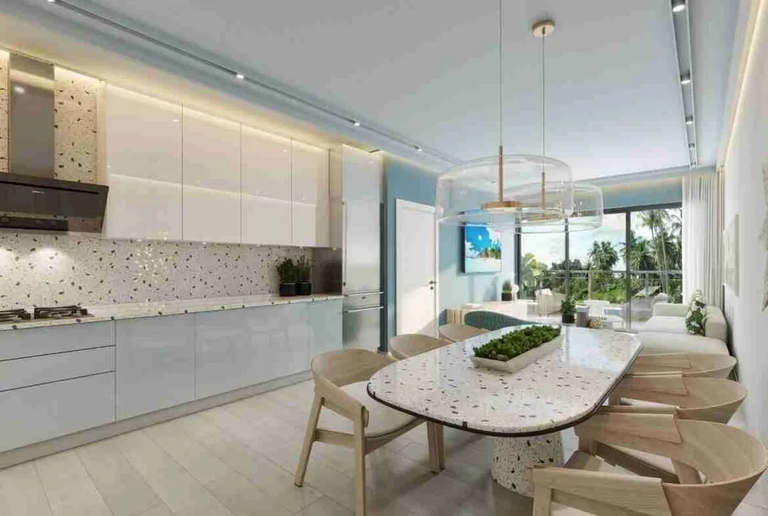 Luxury and modern two bedroom condo for sale in Punta Cana with excellent location jacuzzi and pool. 9