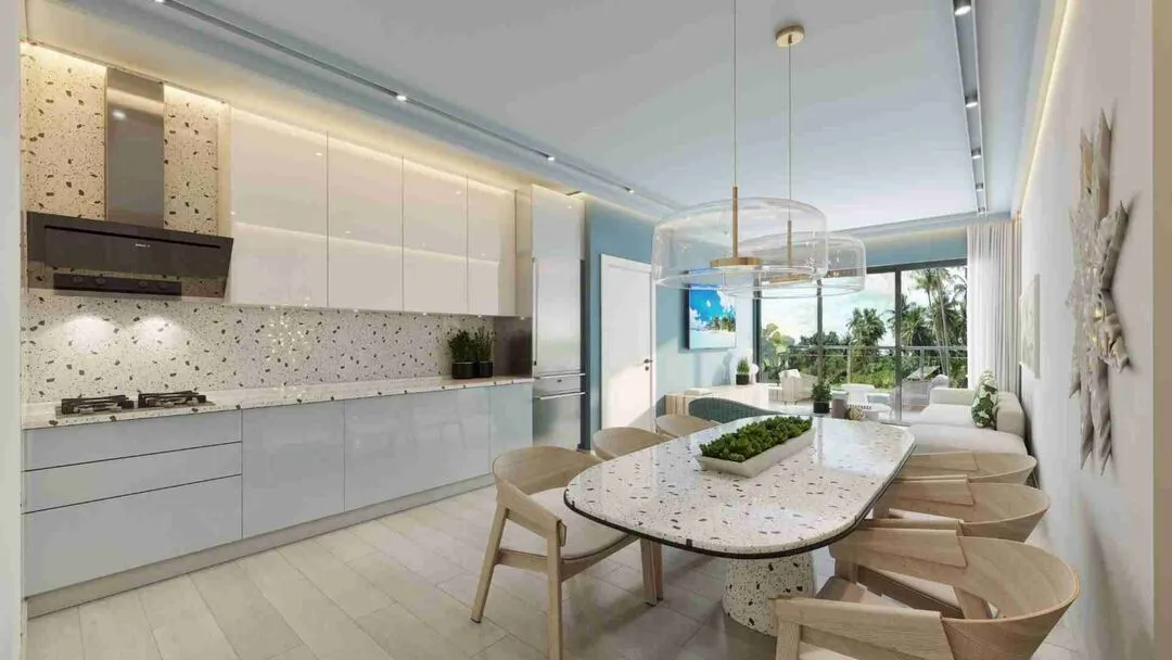 Luxury and modern two bedroom condo for sale in Punta Cana with excellent location jacuzzi and pool. 9