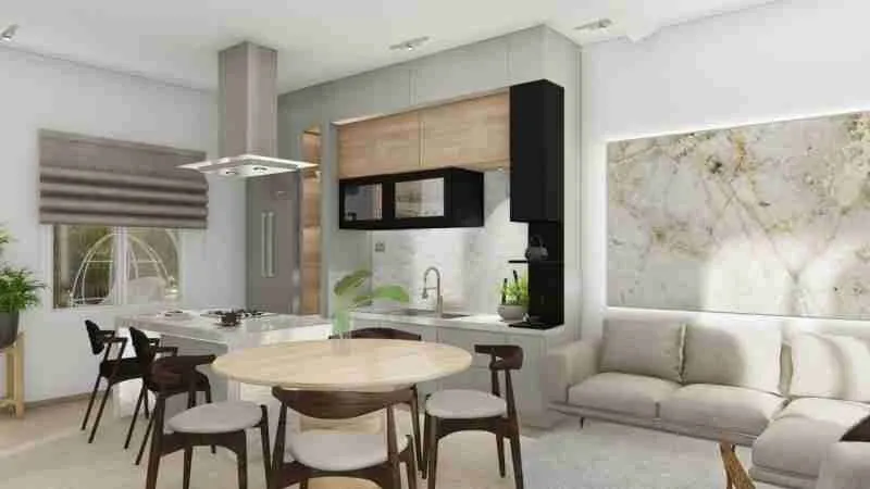 Modern and beautiful two bedroom villa for sale with green areas and a clubhouse at Punta Cana 1