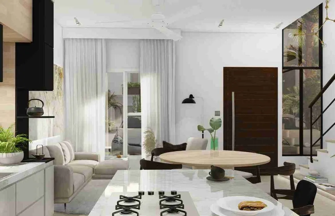 Modern and beautiful two bedroom villa for sale with green areas and a clubhouse at Punta Cana 10