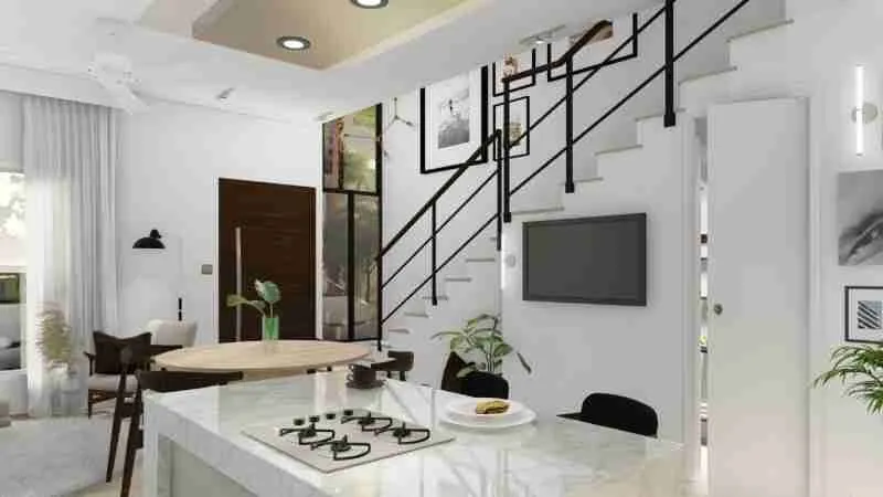 Modern and beautiful two bedroom villa for sale with green areas and a clubhouse at Punta Cana 2
