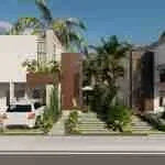 Modern and beautiful two bedroom villa for sale with green areas and a clubhouse at Punta Cana 7