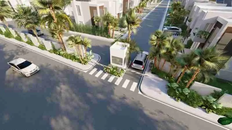 Modern and beautiful two bedroom villa for sale with green areas and a clubhouse at Punta Cana 9
