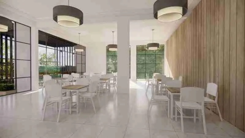 Modern two bedroom condo for sale in Punta Cana with a jacuzzi and pool views. 11 scaled