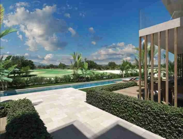 Modern three bedroom condo for sale with pool and golf course views. Punta Cana 2