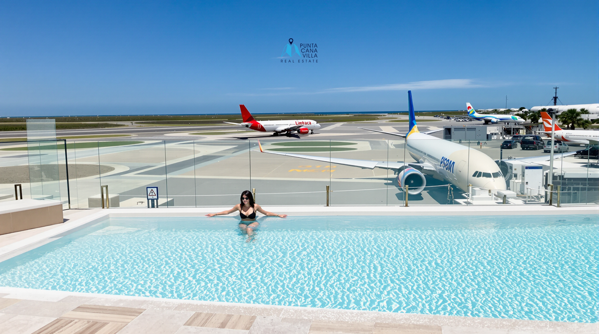 Piscina del Aeropuerto de Punta Cana PUJ en la Sala VIP de la terminal B