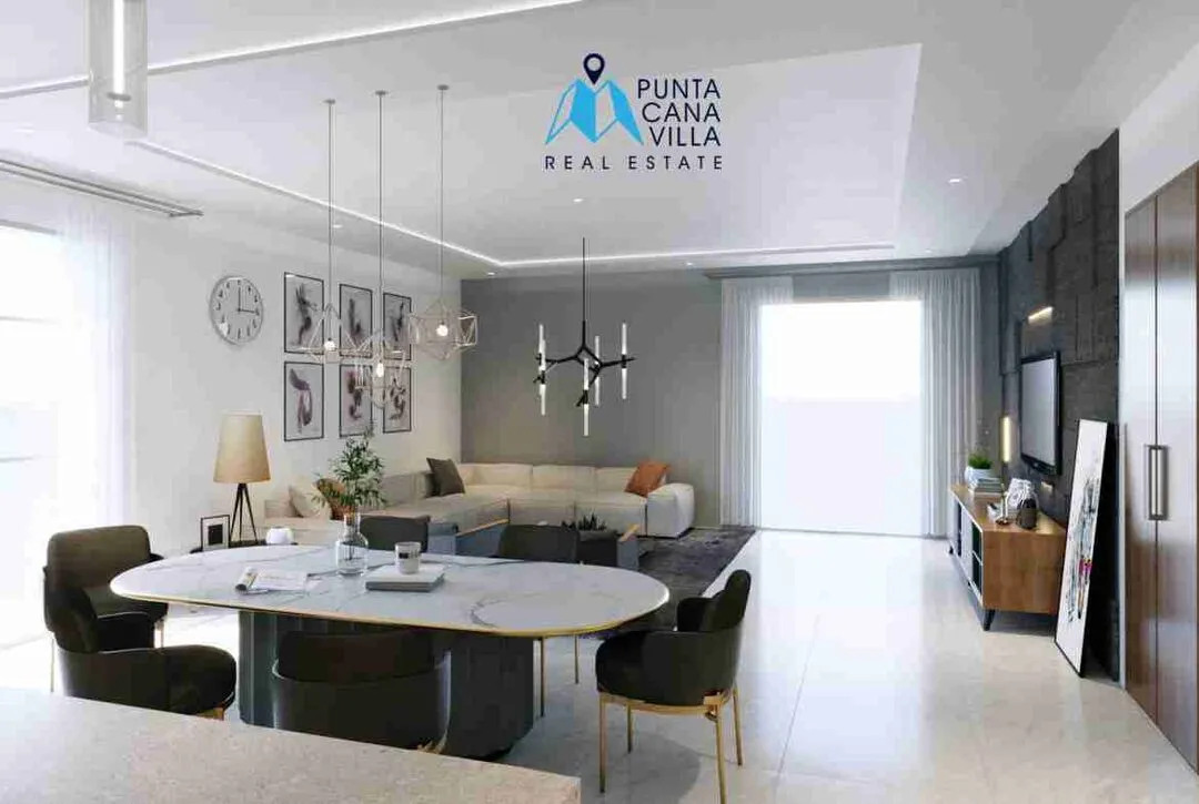 Palm Homes, Condo for sale in Las Canas, Cap Cana, Living room1
