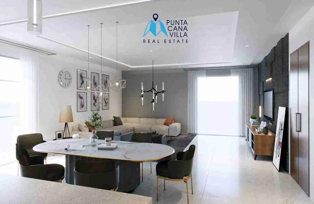 Palm Homes Condo for sale in Las Canas Cap Cana Living room1 1