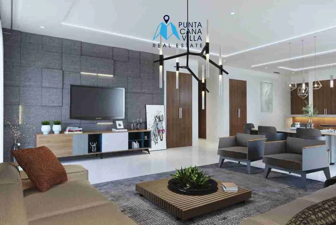 Palm Homes, Condo for sale in Las Canas, Cap Cana,Living room