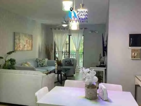 Condo for sale in Los Corales, Punta Cana, living room view