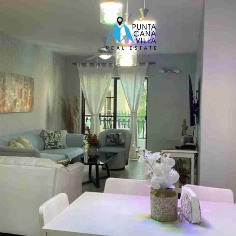 Condo for sale in Los Corales, Punta Cana, living room view