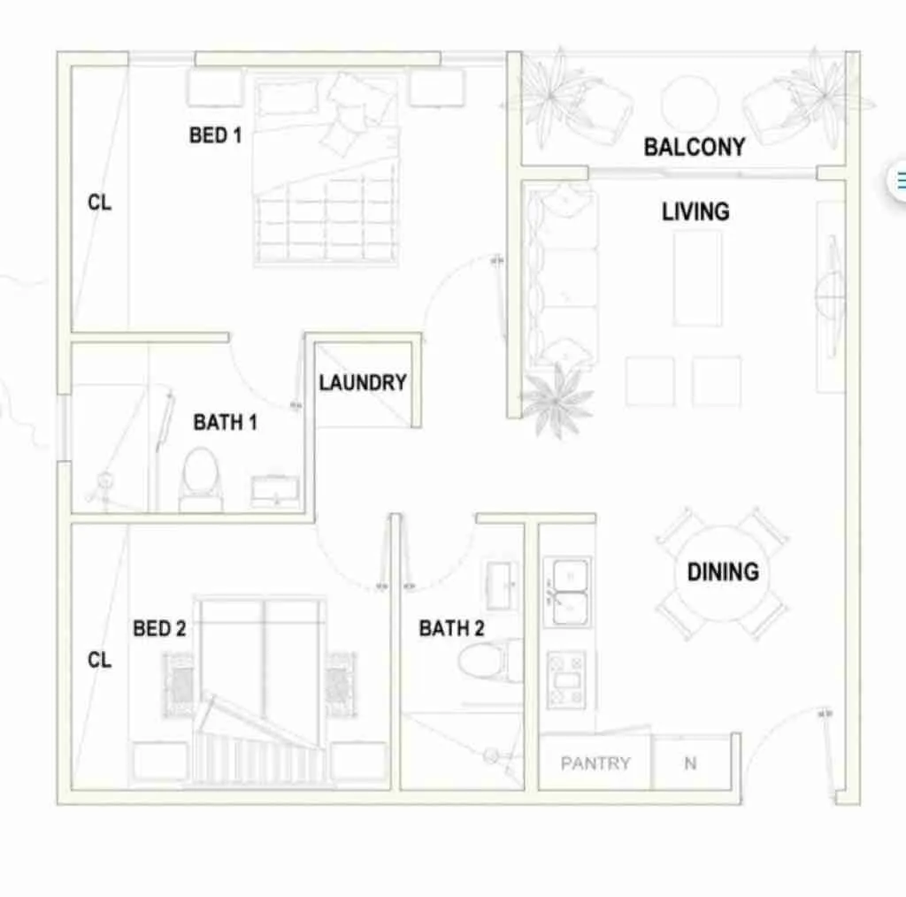 Modern Two Bedroom Condo for Sale in Punta Cana with Balcony