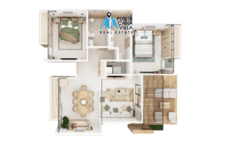Stunning Two Bedroom Villa for sale in Macao Punta Cana in gated community 8