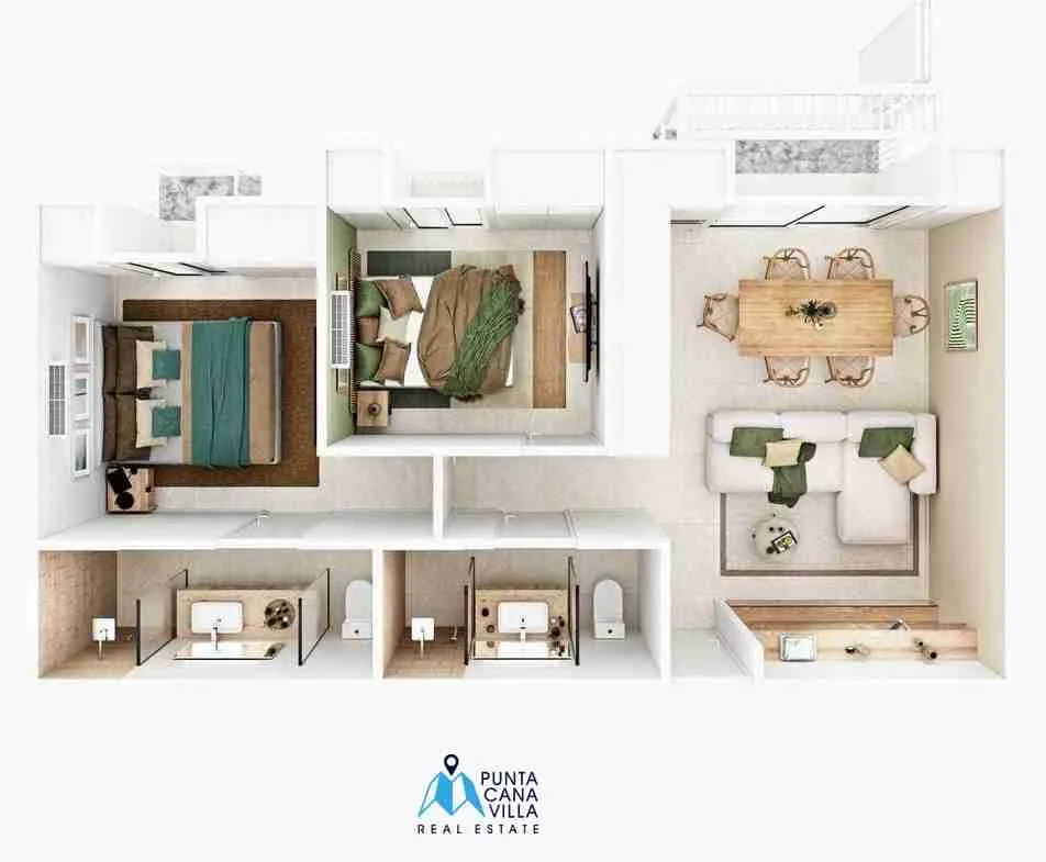 Amazing Two Bedroom Condo For Sale in Macao, Punta Cana In Gated Community (8)