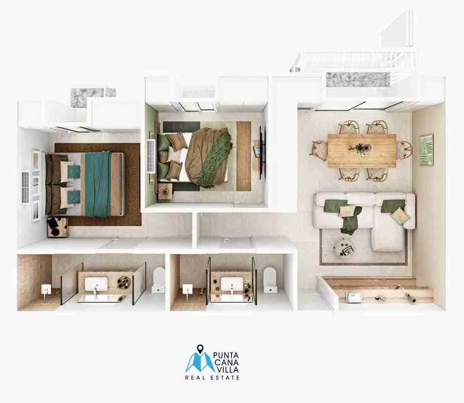 Amazing Two Bedroom Condo For Sale in Macao Punta Cana In Gated Community 8