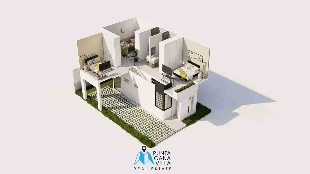 Modern Three Bedroom Villa For Sale In Las Brisas Bavaro Punta Cana With Balcony 19