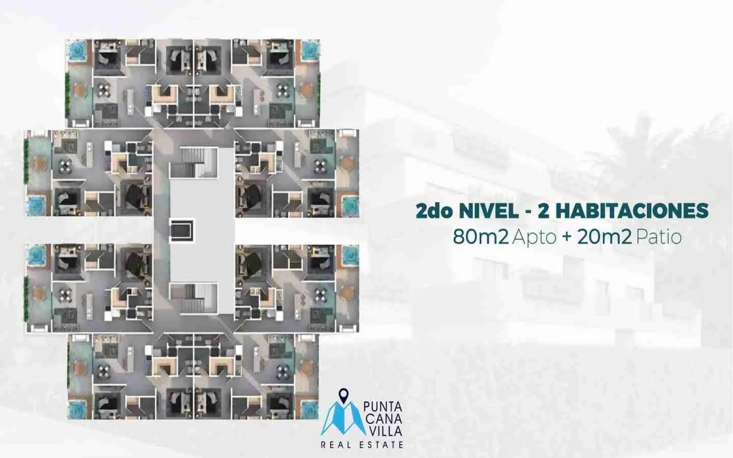 Condo élégant de deux chambres à vendre à Vista Cana, Punta Cana, avec parc pour animaux de compagnie