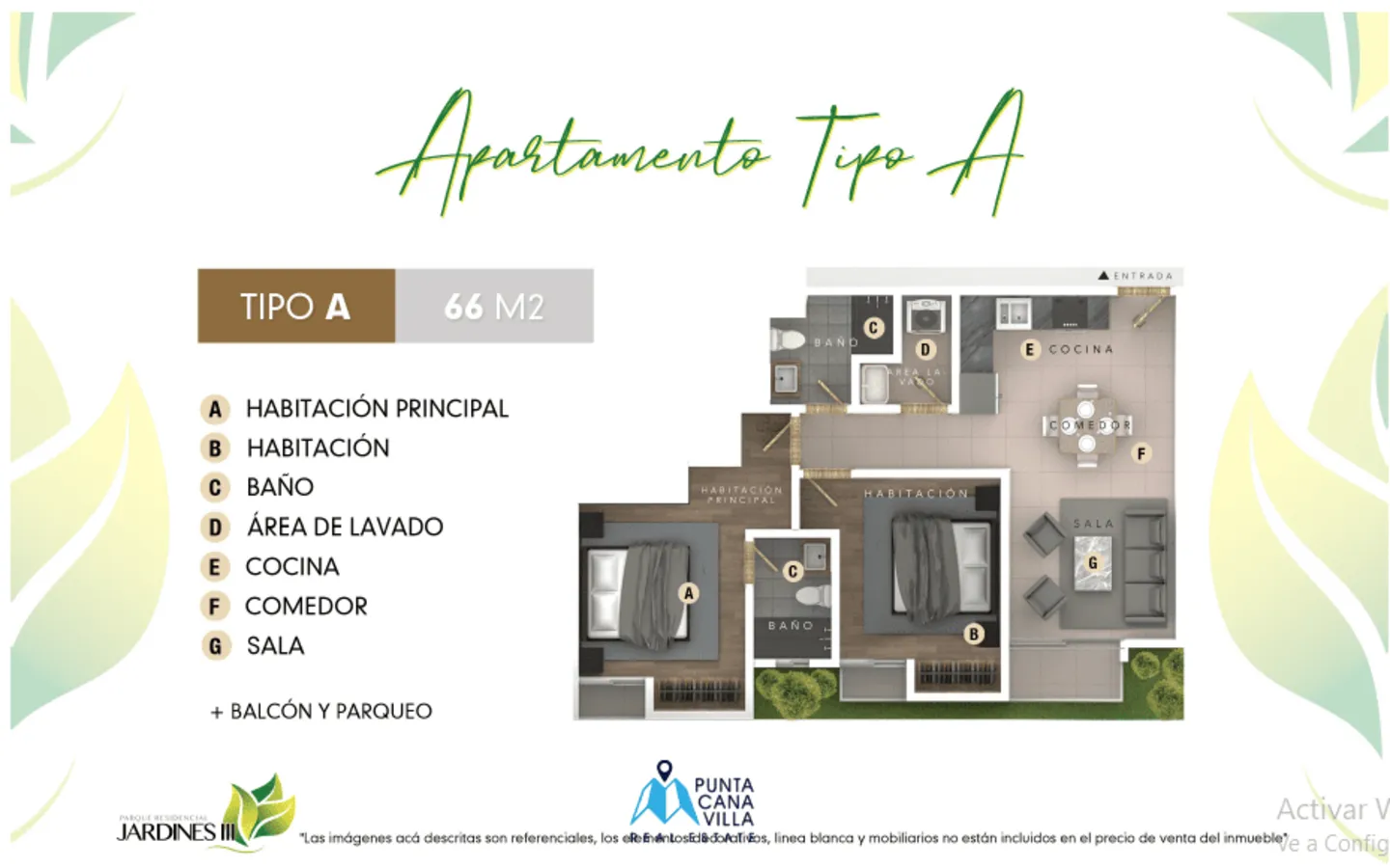 Lovely two bedroom condo for sale in Bavaro, Punta Cana with elevators ()