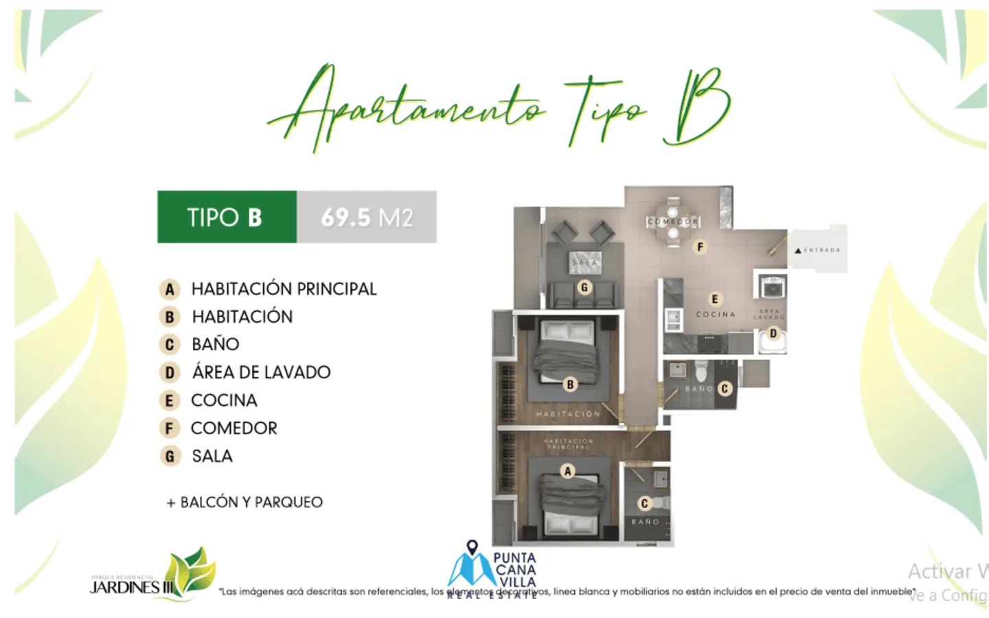 Lovely two bedroom condo for sale in Bavaro, Punta Cana with elevators ()