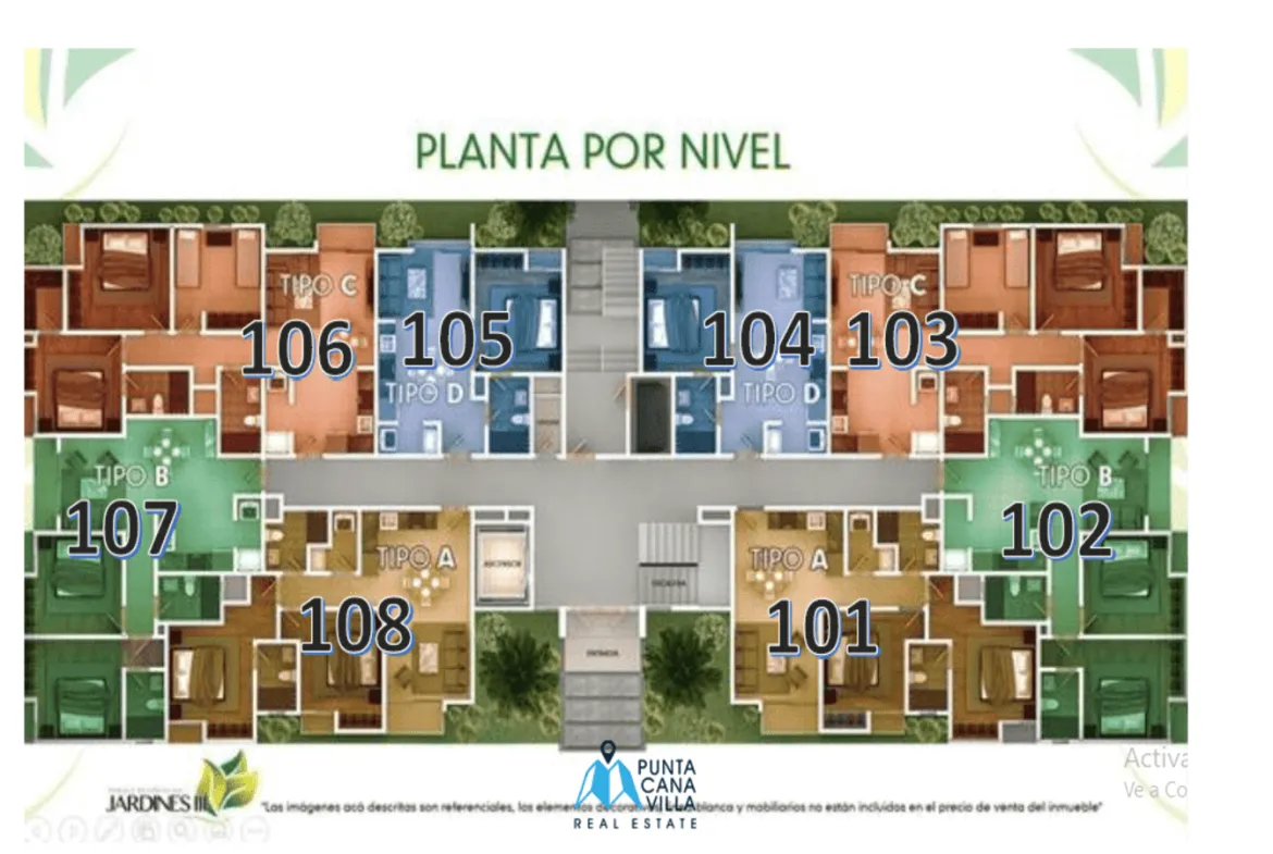 Lovely two bedroom condo for sale in Bavaro, Punta Cana with elevators ()
