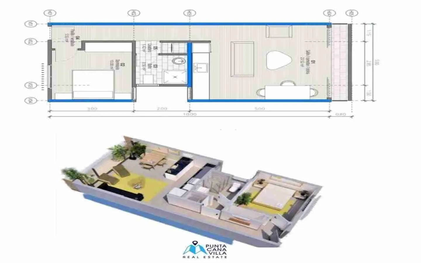 Ample Apartamento De Un Dormitorio En Venta En Bavaro, Punta Cana Con Balcón
