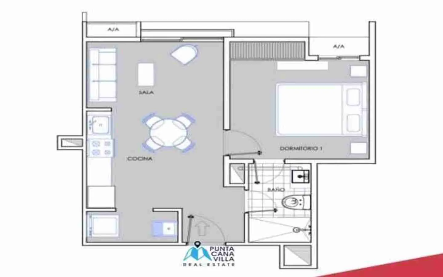 Wonderful one bedroom condo for sale in Bavaro, Punta Cana with intelligent locking system () Wonderful one bedroom condo for sale in Bavaro, Punta Cana with intelligent locking system ()