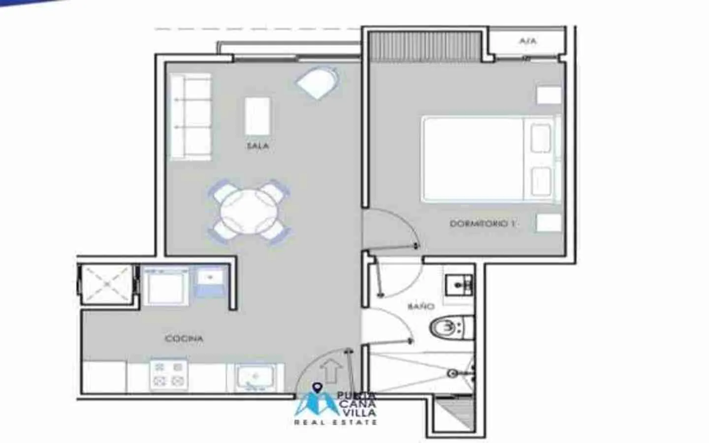 Wonderful one bedroom condo for sale in Bavaro, Punta Cana with intelligent locking system () Wonderful one bedroom condo for sale in Bavaro, Punta Cana with intelligent locking system ()