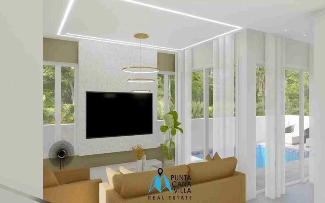 Increíble casa duplex de dos dormitorios en venta en Bávaro, Punta Cana con piscina