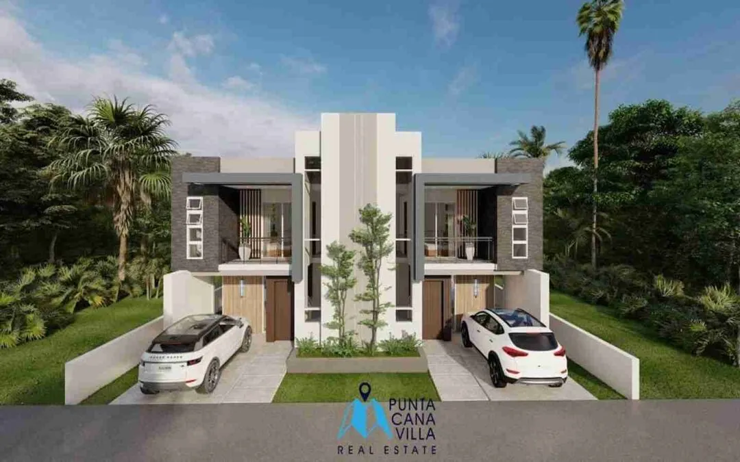 Increíble casa duplex de dos dormitorios en venta en Bávaro, Punta Cana con piscina