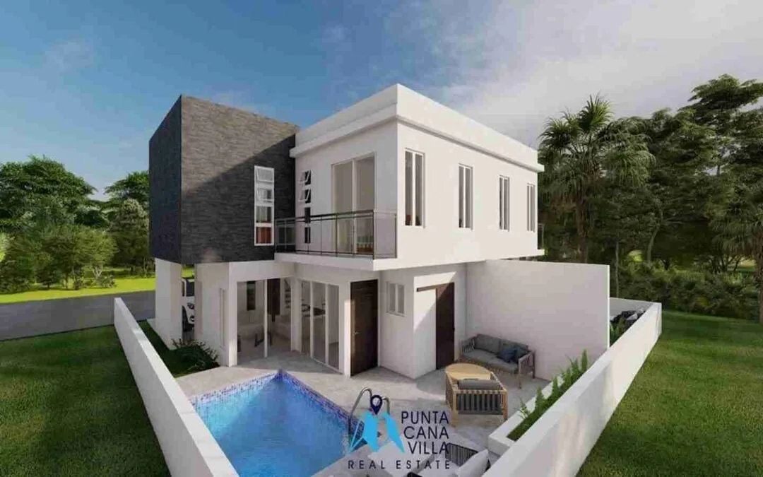 Increíble casa duplex de dos dormitorios en venta en Bávaro, Punta Cana con piscina
