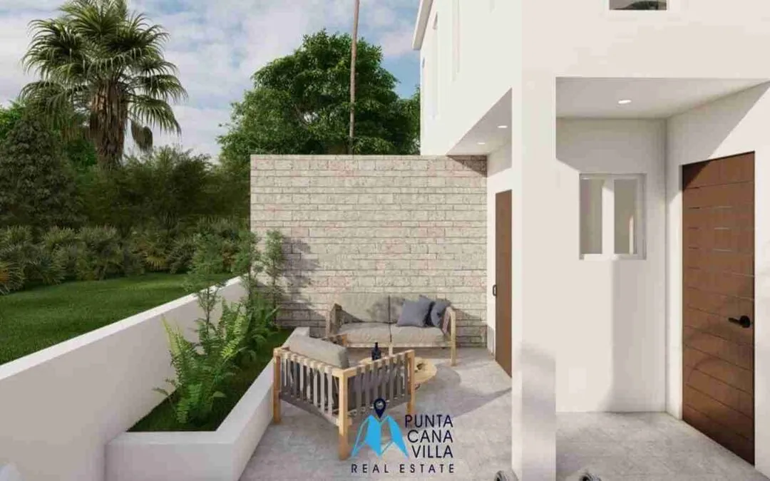 Increíble casa duplex de dos dormitorios en venta en Bávaro, Punta Cana con piscina