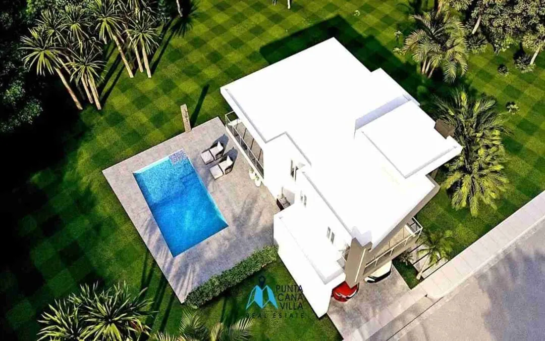 Elegante Villa De Tres Dormitorios En Venta En Bavaro, Punta Cana Con Balcón