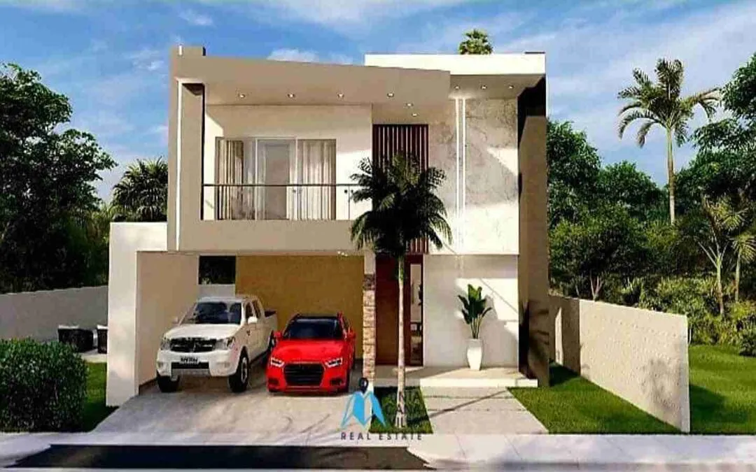Elegante Villa De Tres Dormitorios En Venta En Bavaro, Punta Cana Con Balcón