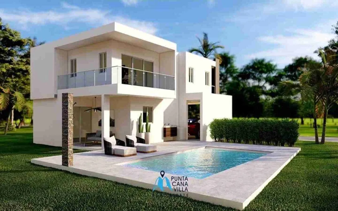Elegante Villa De Tres Dormitorios En Venta En Bavaro, Punta Cana Con Balcón