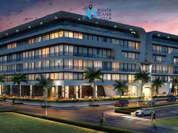 Exterior noche Blumarinapunta cana condo for sale