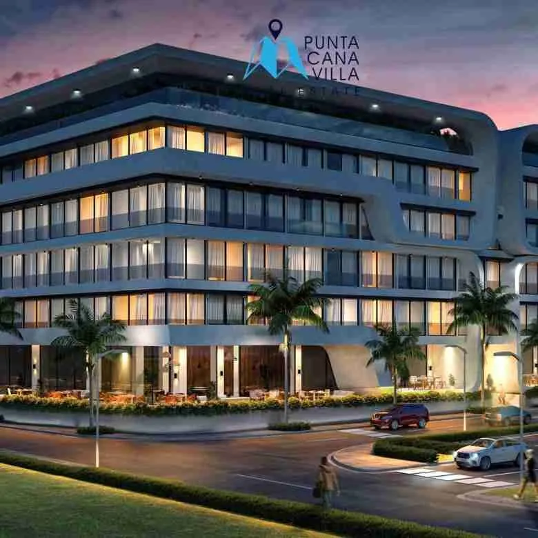Exterior noche Blumarinapunta cana condo for sale