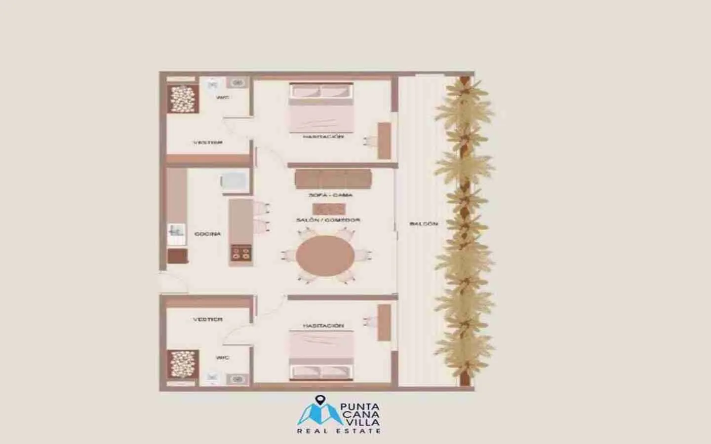 Gorgeous Two Bedroom Condo For Sale In Vista Cana, Punta Cana, Chukum Lagoon ()