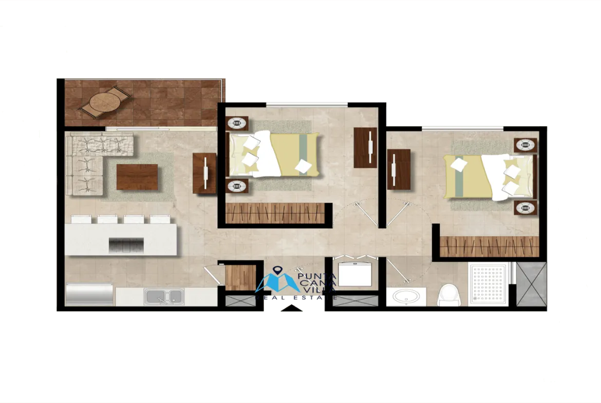 Lovely two bedroom condo for sale in Bavaro, Punta Cana with appliances included ()