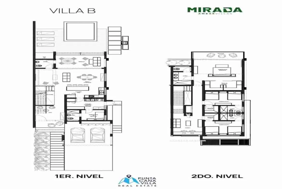 Spacious Three Bedroom Duplex Villa For Sale In Bavaro, Punta Cana With Family Room ()