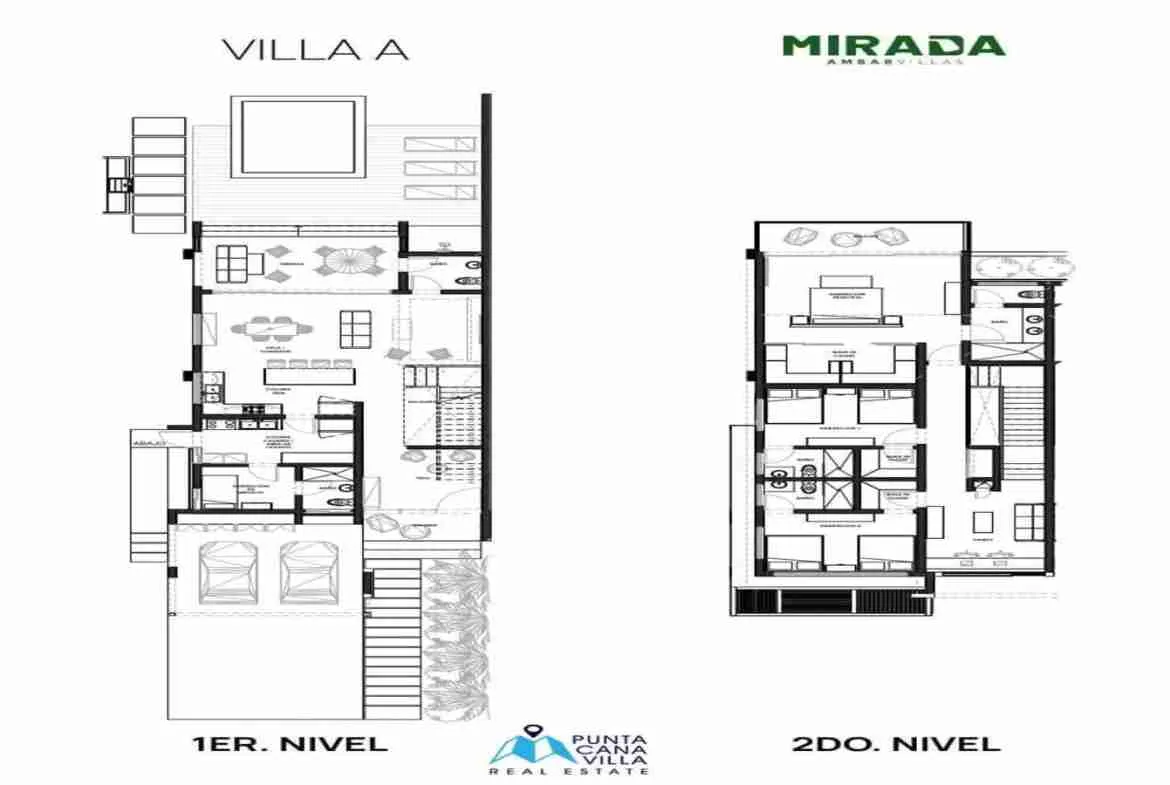 Spacious Three Bedroom Duplex Villa For Sale In Bavaro, Punta Cana With Family Room ()