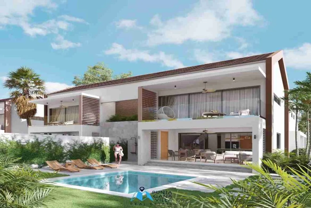 Spacious Three Bedroom Duplex Villa For Sale In Bavaro, Punta Cana With Family Room ()
