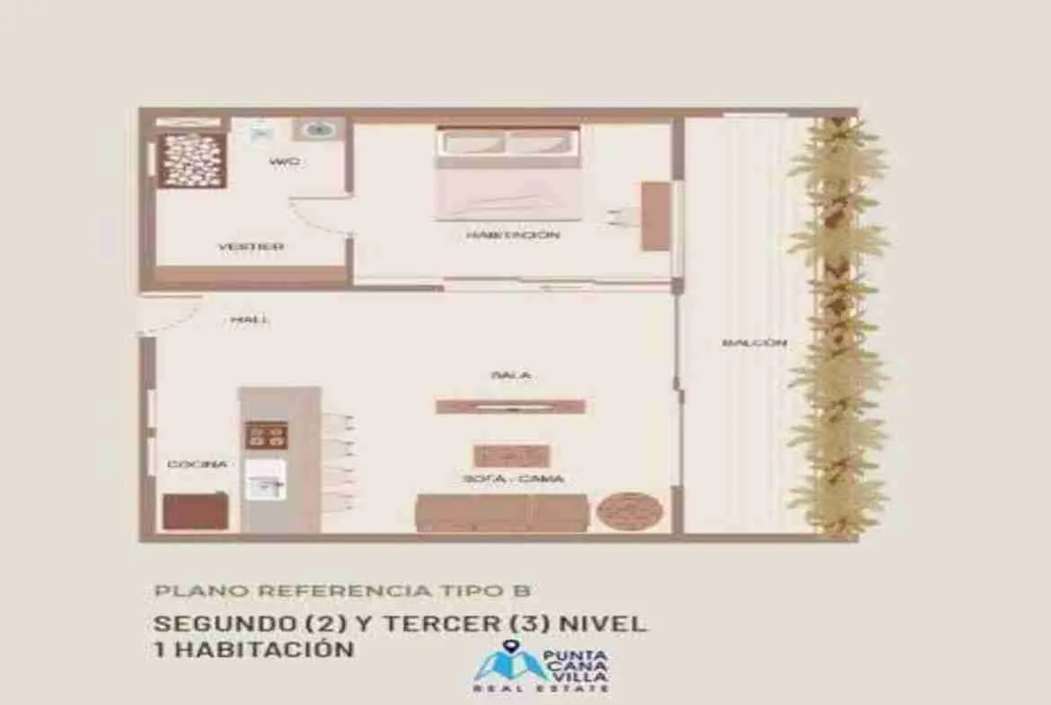 Wonderful One Bedroom Condo For Sale In Vista Cana, Punta Cana ()